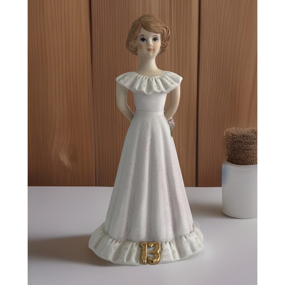 Enesco Growing Up Birthday Girls, 13th Birthday - 1982 Vintage Figurine‎